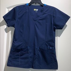 Wonder Wink Flex - Navy Blue Scrub Top Size S